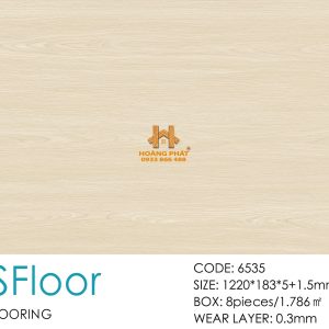 Sàn Nhựa Hèm Khóa Ms FLoor 5mm Đế Cao Su 6535