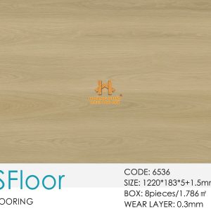Sàn Nhựa Hèm Khóa Ms FLoor 5mm Đế Cao Su 6536
