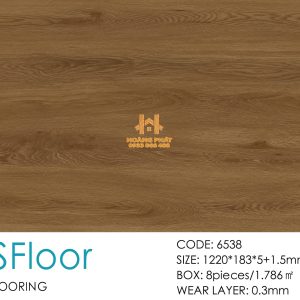 Sàn Nhựa Hèm Khóa Ms FLoor 5mm Đế Cao Su 6538