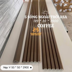 Tấm Ốp Lam 5 Sóng Gỗ Nhựa Asa - Coffee