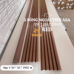 Tấm Ốp Lam 5 Sóng Gỗ Nhựa Asa - Red