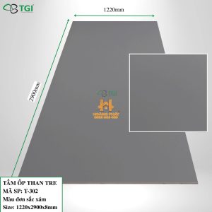 Tấm Ốp Than Tre TGI Màu Đơn Sắc Xám T-302