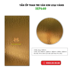 Tấm Ốp Than Tre Vân Kim Loại Vàng HP640