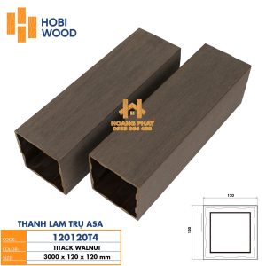 Thanh Lam Gỗ Nhựa Asa Hobi Wood 120x120x3000mm Màu Walnut
