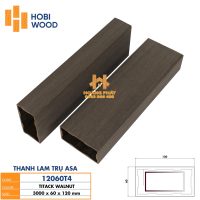 Thanh Lam Gỗ Nhựa Asa Hobi Wood 120x60x3000mm Màu Walnut