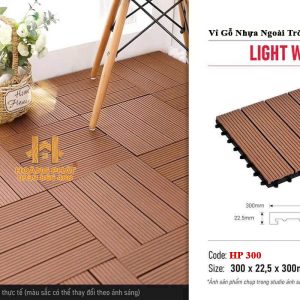 Vỉ Gỗ Nhựa Ngoài Trời HP300 - Light Wood